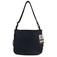 Torebki damskie - Miękka klasyczna torebka na ramię ,trzy komory ,Włoska skórzana Vera Pelle , Granatowa LB394BS - miniaturka - grafika 1