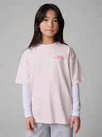 Koszulki dla dziewczynek - 4F T-shirt loose z nadrukiem dziewczęcy - różowy 158/164 (12-14 lat) - miniaturka - grafika 1