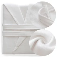 Szlafroki damskie - Szlafrok Gofer Waffle Bawełniany Murat XL Biały - miniaturka - grafika 1