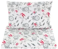 Pościel dla dzieci - POŚCIEL DO ŁÓŻECZKA NIEMOWLĘCA DZIECIĘCA POSZEWKI 120x90 - Łapacze snów szare z jaskółką - miniaturka - grafika 1