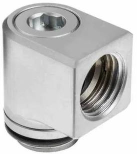 EK Water Blocks EK-Torque Micro Adapter 90 stopni G1/4 cala męski na G1/4 cala żeński - obrotowy satynowy tytan - Chłodzenie wodne - miniaturka - grafika 1