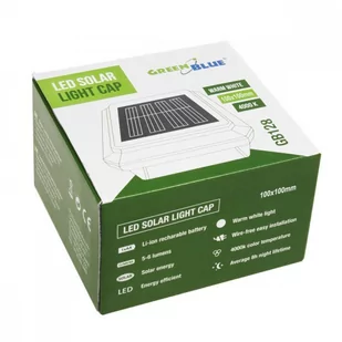 GreenBlue Lampa solarna na słupek 100x100 GB128 - Żarówki LED - miniaturka - grafika 3