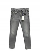 Spodnie męskie - PEPE JEANS SZARE JEANSY PROSTE Z PRZETARCIAMI BAWEŁNIANE 28/32 XQA - miniaturka - grafika 1