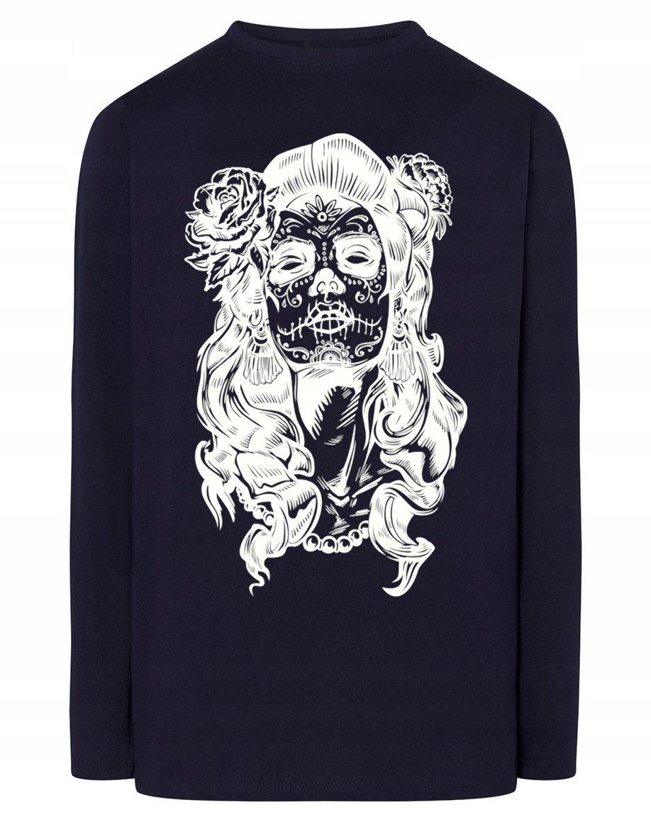 Longsleeve męski nadruk kobieta CZASZKA r.XL