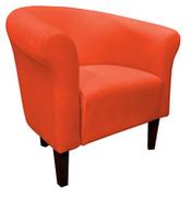 Fotele - ATOS Fotel Milo Mikrofaza 7 pomarańczowo czerwone nogi 20 venge - miniaturka - grafika 1