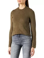 Swetry damskie - Noisy may Damski sweter Nmson L/S O-Neck Semi Crop Knit S krótki sweter, oliwkowy (Burnt Olive), M - miniaturka - grafika 1