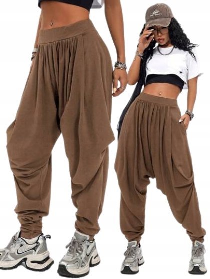 SHEIN SPODNIE CIENKIE BAGGY Z KIESZENIAMI GŁADKIE 40/42 1DB