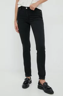 Spodnie damskie - Trussardi jeansy damskie high waist - grafika 1