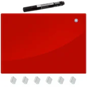 Tablice i flipcharty - 2x3 Tablica szklana magnetyczna 80x60cm czerwona TSZ86 R TZS86 R - miniaturka - grafika 1