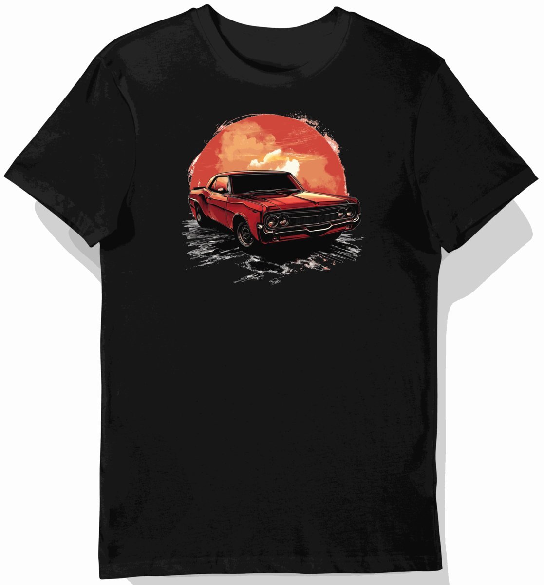 Koszulka męska czarna z klasycznym Pontiac GTO w ogniu XL