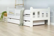 Łóżka dla dzieci i młodzieży - Lelu Design Łóżko 140x80cm Nightingale pojedyncze z szufladą kolor biały - miniaturka - grafika 1