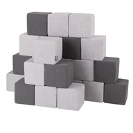 Maty edukacyjne - KiddyMoon Miękkie klocki 14cm sześciany: jasnoszary-ciemnoszary 24 - miniaturka - grafika 1