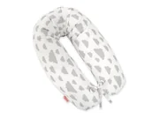 Poduszki do karmienia - Poduszka Ciążowa Longer Dla Kobiet W Ciąży Do Spania - Chmurki Szare - miniaturka - grafika 1