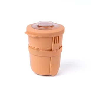 Pojemnik na jogurt 2 w 1 ze sztućcem Amuse - pomarańczowy - Pojemniki kuchenne - miniaturka - grafika 1