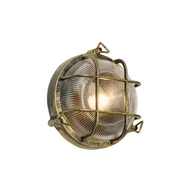 Lampy ogrodowe - QAZQA Zewnętrzna lampa ścienna i sufitowa antyczne złoto okrągła IP44 - Noutica - miniaturka - grafika 1