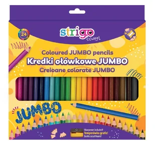 Wpc Kredki ołówkowe Jumbo trójkątne Strigo 24 kolorów z temperówką - Przybory szkolne - miniaturka - grafika 1