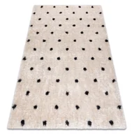 Dywany - Dywan FLUFFY 2370 shaggy kropki - krem / antracyt beżowy 180x270 cm - miniaturka - grafika 1
