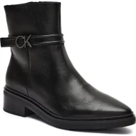 Botki damskie - Calvin Klein Skórzane botki - miniaturka - grafika 1