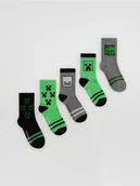 Skarpetki dla dzieci - Reserved - Skarpetki Minecraft 5 pack - ciemnozielony - miniaturka - grafika 1