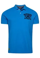 Koszulki męskie - Superdry koszulka polo haftowana bluza męska, Neptune Blue, XL - miniaturka - grafika 1