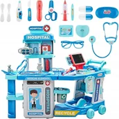 Zabawy w naśladowanie dorosłych - Zestaw lekarski mały lekarz doktor z wózkiem i walizką 24 el. RX890C - miniaturka - grafika 1