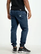 Spodnie męskie - Spodnie Jeansowe Jogger Ze Ściągaczem Męskie Jasne Niebieskie Jigga Wear Crown XL - miniaturka - grafika 1