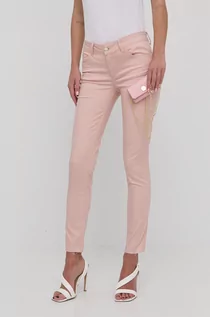 Spodnie damskie - Liu Jo spodnie damskie kolor różowy dopasowane medium waist - grafika 1