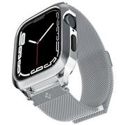 Akcesoria do smartwatchy - Spigen Etui z paskiem Metal Fit Pro do Apple Watch 8/7 45mm / SE2/6/SE/5/4 44mm, srebrne - miniaturka - grafika 1