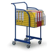 Wózki magazynowe - B2B Partner Wózek z koszem drucianym 0401010-RAL70353 - miniaturka - grafika 1