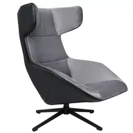 Fotele i krzesła biurowe - King Home Fotel obrotowy VITA VELVET ciemny szary welur ekoskóra czarna MSE011000309.V23E43 - miniaturka - grafika 1