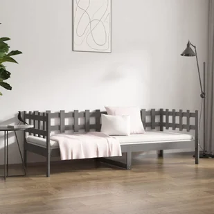 Lumarko Łóżko dzienne, szare, 80x200 cm, lite drewno sosnowe - Łóżka - miniaturka - grafika 5