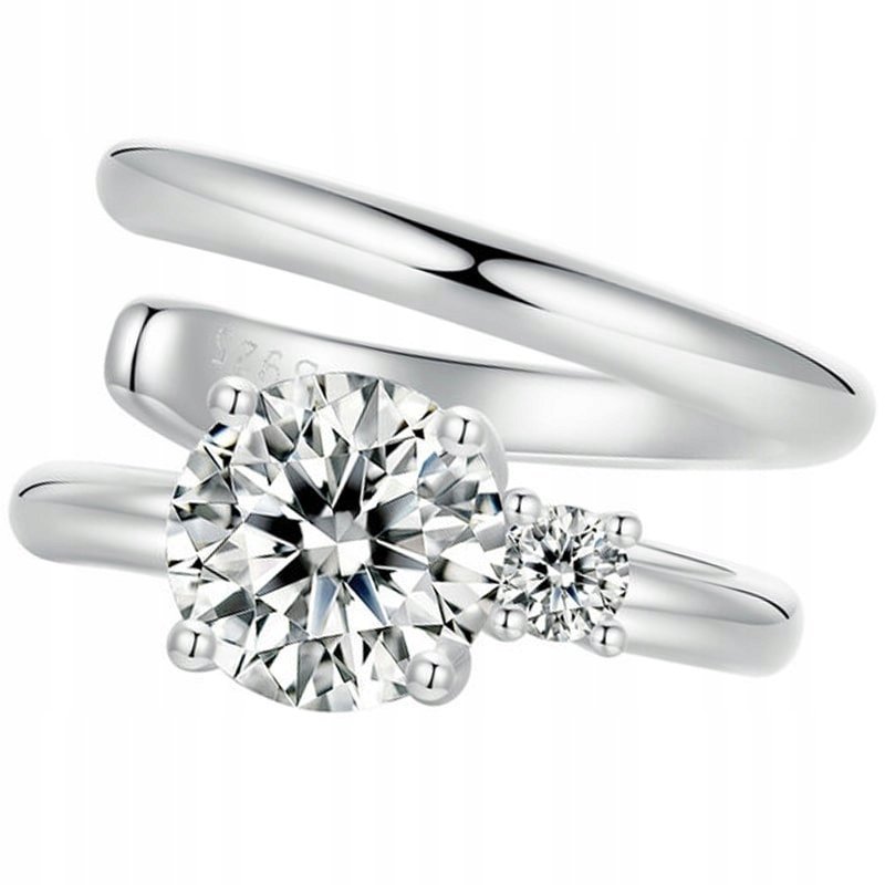 Kolczyk Srebrny Nausznica Podwójna Moissanit Srebro 925 Kolczyki Trusky