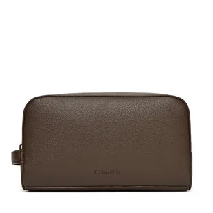 Kosmetyczka Calvin Klein Micropebble Washbag/Dopp Kit LV04D1036G Brązowy - Kosmetyczki, organizery i kuferki - miniaturka - grafika 1