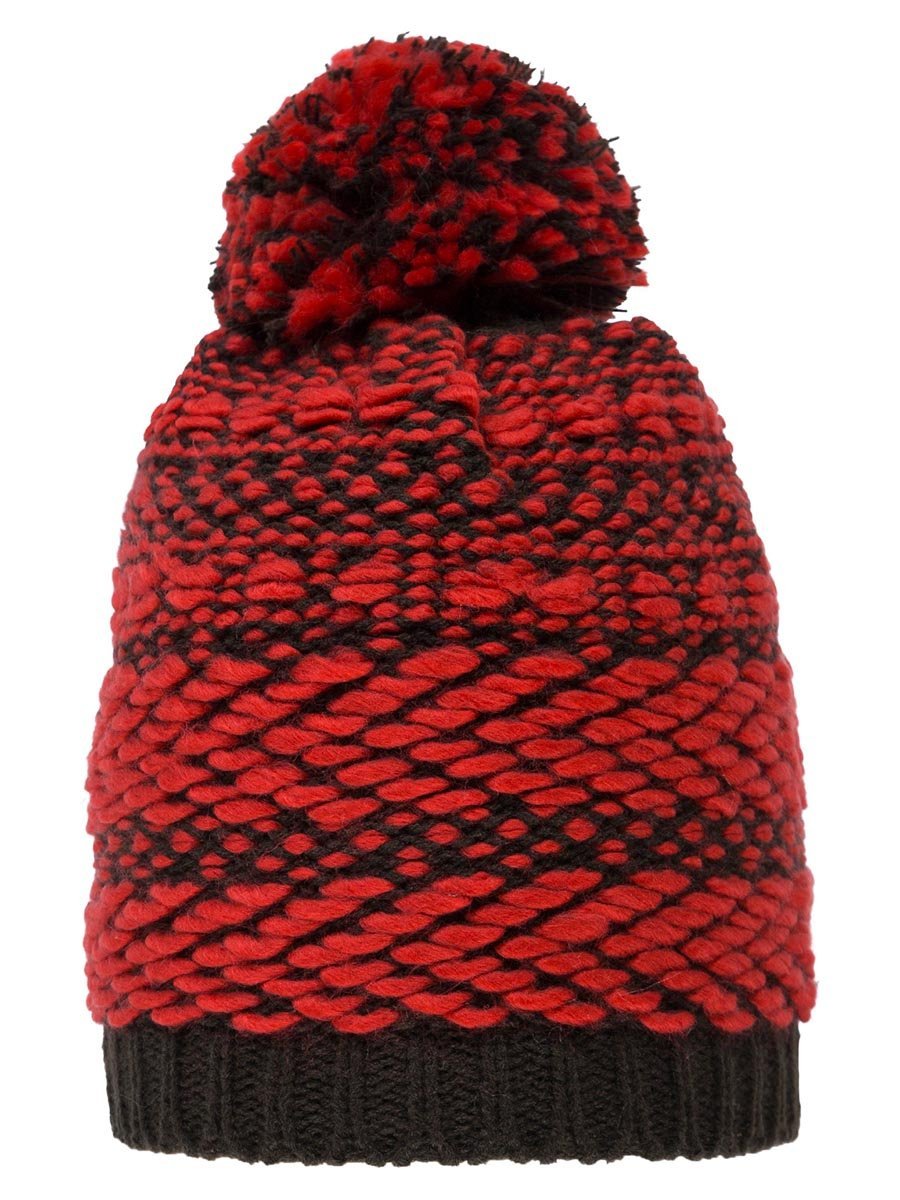 Damska czapka z pomponem czerwona Passigatti