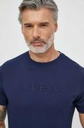 Koszulki męskie - Guess t-shirt bawełniany męski kolor granatowy z aplikacją - miniaturka - grafika 1