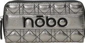 Portfele - Nobo Portfel Damski Nobo Połyskujący Pikowany Srebrny - miniaturka - grafika 1