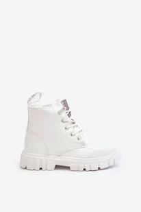 Ocieplane Lakierowane Botki Dziecięce Big Star MM374142 Białe -33 - Botki damskie - miniaturka - grafika 1