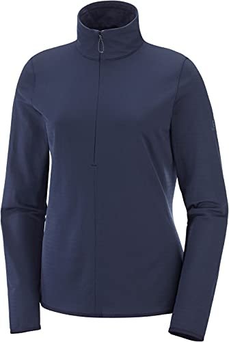 Salomon Damska bluza z zamkiem błyskawicznym OUTRACK HZ W, poliester, niebieska (nocne niebo), rozmiar XL, LC1359600