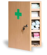 Apteczki i materiały opatrunkowe - B2B Partner Drewniana apteczka ścienna, 43x30x14 cm, buk, bez zawartości lék.dř-buk - miniaturka - grafika 1