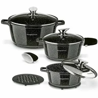 Zestawy garnków i patelni - Zestaw garnków ceramicznych Konighoffer Kingstone 6 elementów 2 podkładki i 2 nakładki poleca EWA WACHOWICZ - miniaturka - grafika 1