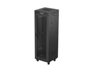 Szafy rack - Szafa instalacyjna rack lanberg stojąca 19" 37u 600x600 czarna drzwi perforowane lcd (flat pack) FF01-6637-23BL - miniaturka - grafika 1