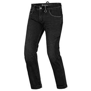 SHIMA Devon Dżinsy motocyklowe - wentylowane elastyczne spodnie jeździeckie slim fit męskie ze wzmocnieniami FiberQL, ochraniacze na kolana i biodra CE (męskie, czarne, 30) - Odzież motocyklowa - miniaturka - grafika 1