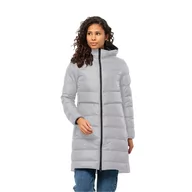 Kurtki damskie - Damski płaszcz puchowy Jack Wolfskin LENAUPLATZ COAT W moonwalk - L - miniaturka - grafika 1