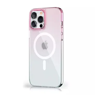Kingxbar PQY Gradient Series magnetyczne etui do iPhone 13 Pro Max obudowa pokrowiec niebiesko-różowy (kompatybilne z MagSafe) - Etui i futerały do telefonów - miniaturka - grafika 1