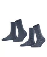 Skarpetki damskie - ESPRIT Kobiety Skarpety Playful Dot 2-Pack W SO Trwała Organiczna Bawełna z wzorem 2 Pak, Niebieski (Light Denim 6660), 35-38 - miniaturka - grafika 1