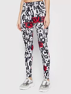 Spodnie damskie - Love Moschino Legginsy W157900E 2332 Biały Slim Fit - grafika 1