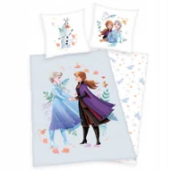 Pościel dla dzieci - Pościel Flanelowa Frozen Kraina Lodu 140X200 Elsa Anna Biała Niebieska - miniaturka - grafika 1