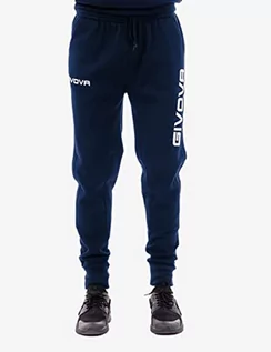 Spodnie męskie - Givova Givova Spodnie męskie z bawełny Mod. Moon spodnie treningowe niebieski niebieski S P011 - grafika 1