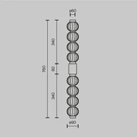 Lampy ścienne - Maytoni kinkiet LED Amulet, liniowy, 76 cm, przezroczysty / złoty - miniaturka - grafika 1