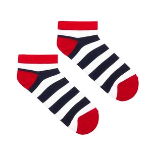 Marynarskie paski bawełniane skarpetki stopki we wzory Kabak - Skarpetki męskie - miniaturka - grafika 1